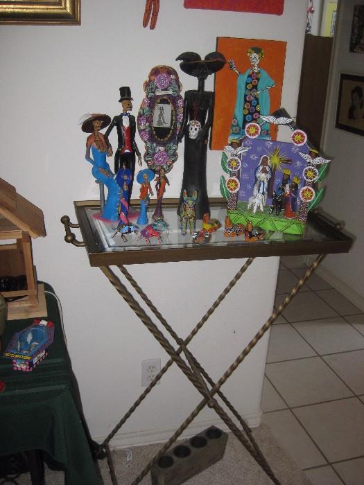 metal table and more day of the dead figures