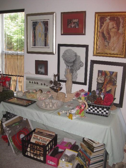 artwork, dolls, and decorative items