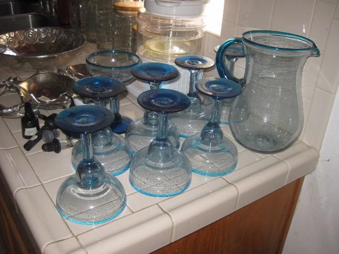 margarita pitcher and glasses