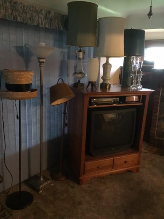 Misc. Lamps and entertainment center