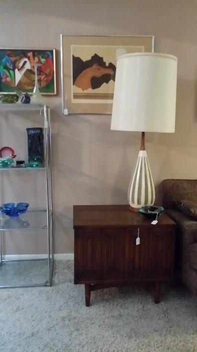 Lane table and mid century mod lamp