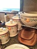 Corelle Coordinates matchingcanister set, plates, and  bowls