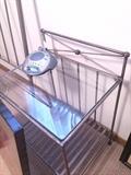       Matching metal 2-shelf side table