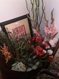    Flowers and greenery waiting to be arranged