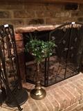        Fire screen & matching firescreen utensils