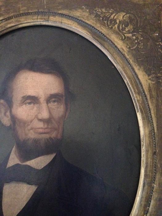 Abraham Lincoln Painting Print, original frame
