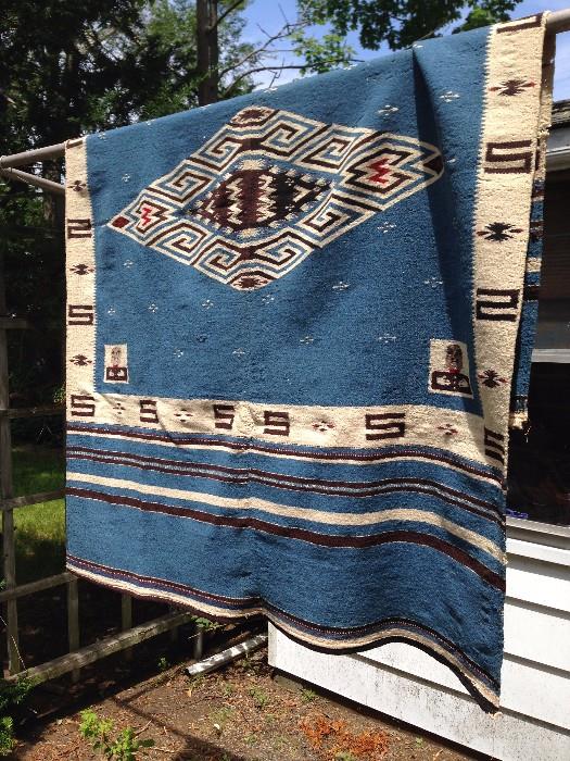 Vintage Natural Dye Woven Blanket