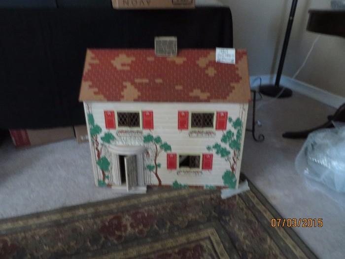 Antique Doll House with Furniture