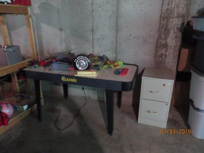 Air Hockey Table, File Cabinet