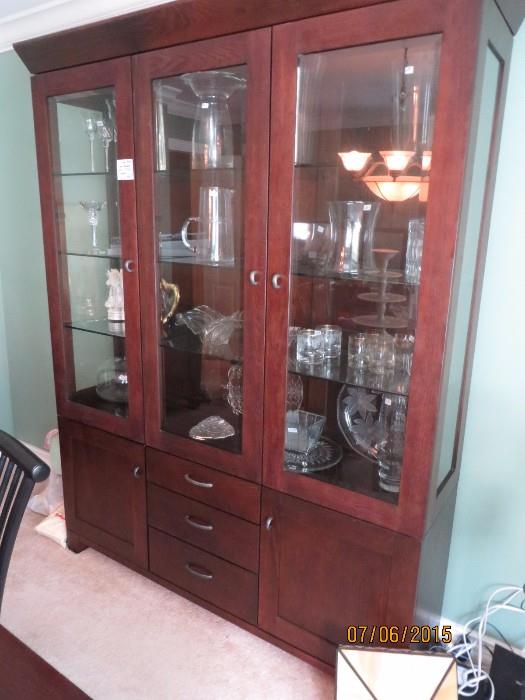 Ethan Allen Lighted China Cabinet