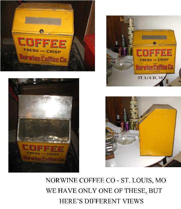 NORWINE COFFEE CO - ST LOUIS MO LARGE METAL BIN
