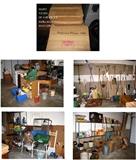 Many hand tools, ANOTHER corner desk with bookcase to match in the garage.  CROCKS