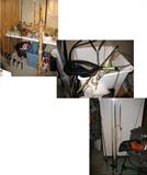Fishing rods & reels, and two nets.