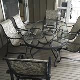 one of two sets of outdoor furniture