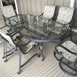 one of two sets of outdoor furniture