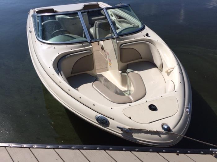 2002 Sea Ray 185BR Bow Rider
Inboard / Outboard Stern Drive
Mercerized 4.3L V8 190 horsepower
Only 385 operating hours
With trailer and canvas cover