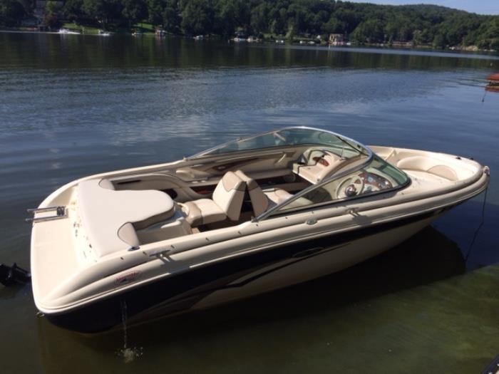 2002 Sea Ray 185BR Bow Rider
Inboard / Outboard Stern Drive
Mercerized 4.3L V8 190 horsepower
Only 385 operating hours
With trailer and canvas cover Asking $11,500 or best offer