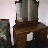 Antique Make Up Table with Mirror