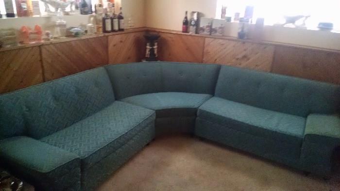 ***ULTIMATE 50'S *****ORIGINAL TURQUOISE 3 PC SECTIONAL COUCH...MUST SEE !!!
