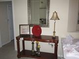 Hooker sofa table and accessories