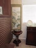 Asian Hanging Scroll, End Table
