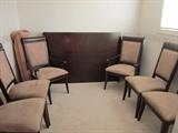 Dining Table (Legs, Leaves are detached) and 6 Chairs