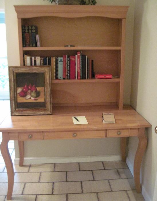 two piece table and book case