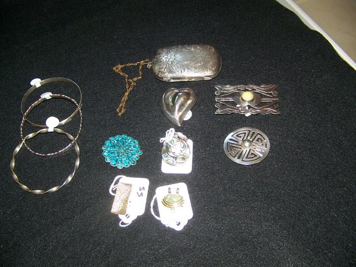 Sterling Silver items; at top middle; German Silver Vintage Coin Purse