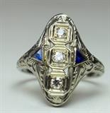 Diamond and sapphire ring