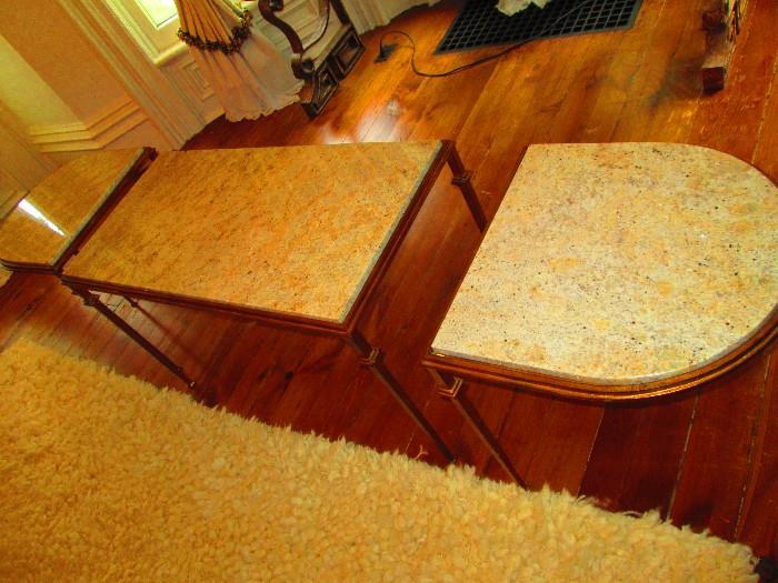 THREE (3) PART GILT AND GRANITE TABLE