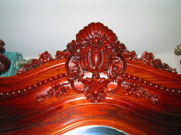 DETAIL OF 19TH c ARMOIRE 