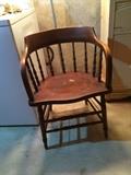 wooden barrel side chair