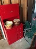 child's cabinet, 2 child lawn chairs