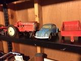 old toy car, tractor & equipment