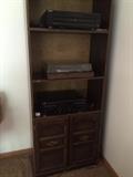 bookshelf, stereo components