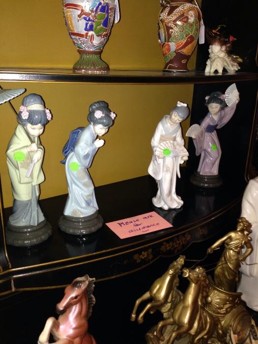 Lladro geisha girl figurines 