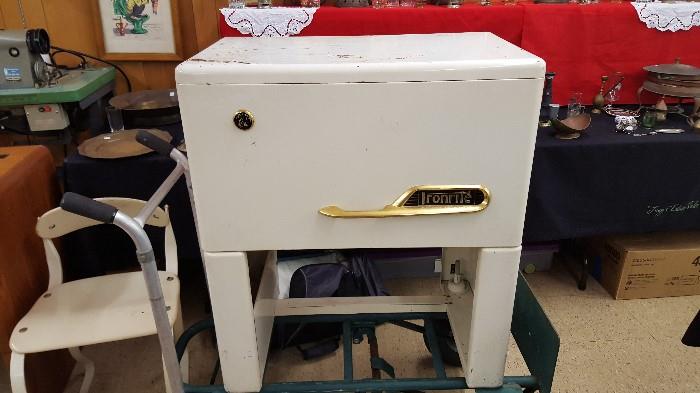 Vintage Ironrite Clothes Press Ironer & Vintage Ironrite Chair 