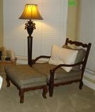 Chair & ottoman filled with down