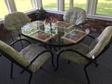 Glass Top Table with Four chairs