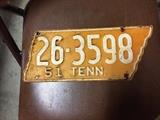 1951 Henry County Tennessee license plate. UT Football National Championship year.