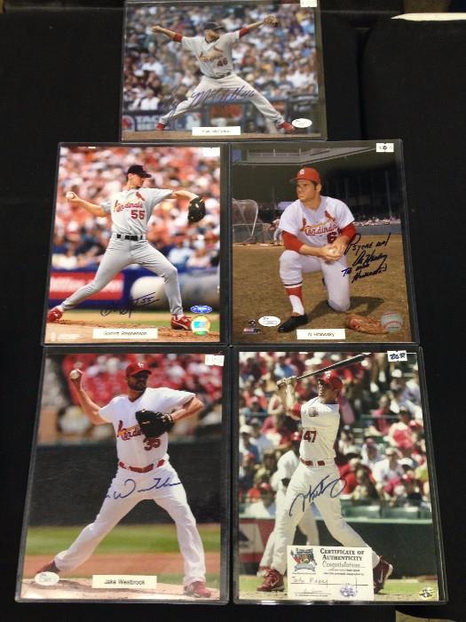Several Autographed Cardinals Pictures with COA (Most are JSA COA)