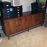 Mid Century Modern Buffet. This is the real deal. Solid wood. Beautiful construction. Perfect piece to hold a huge flat screen TV.