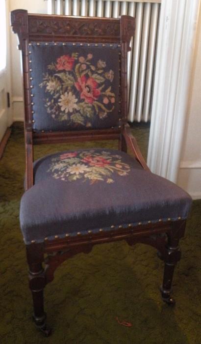 Needle Point Victorian Chair