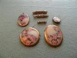 Antique Porcelain Brooch Set