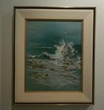 Oil art piece. This one is a seascape. Many other lovely landscapes by this artist (Jurim) in sale.