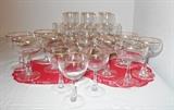 Fostoria signed gold rim stemware