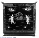 Gorgeous Lacquer Chinoiserie W/Mother-of-Pearl Inlay