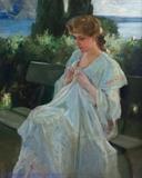 Pierre Troubetzkoy Oil on Canvas Portrait of Amelie Rives Troubetzkoy