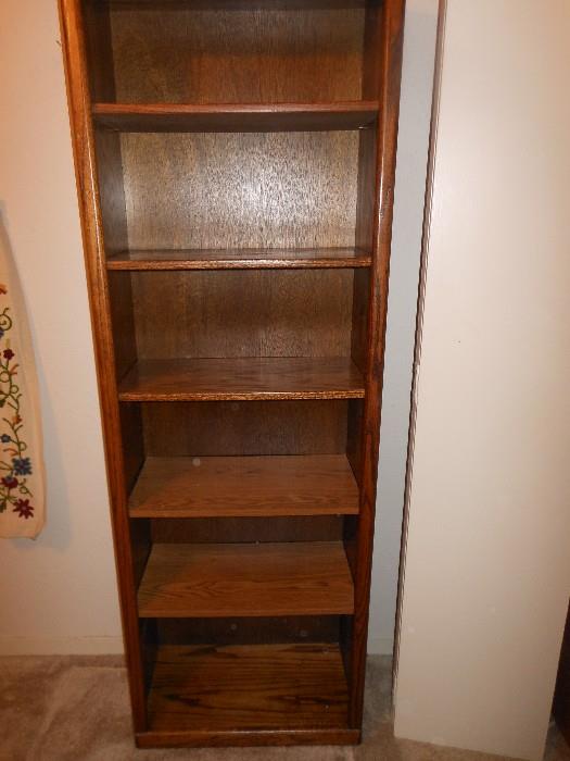 Oak bookcase 1 of 2 matching/ these also work as components with the king bed group