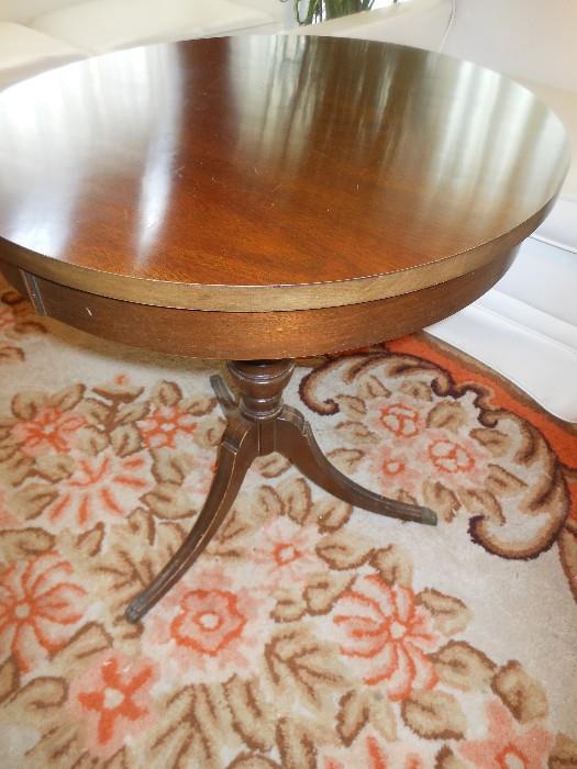 Antique parlor table &  vintage area rug